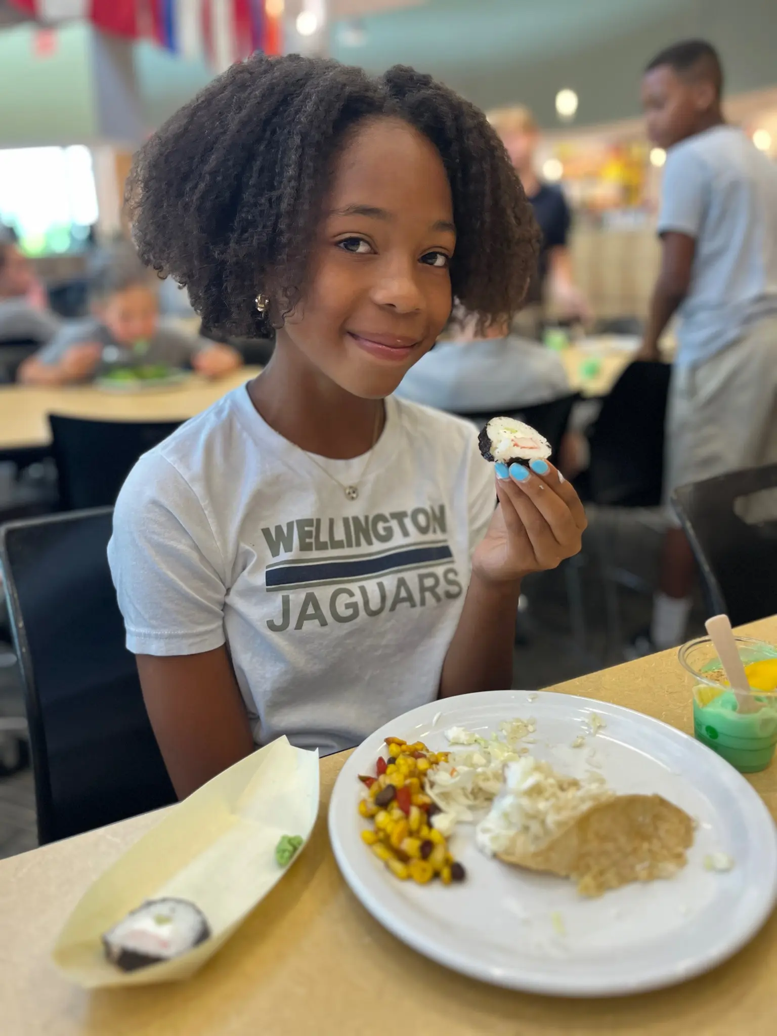 Student having lunch at dining hall